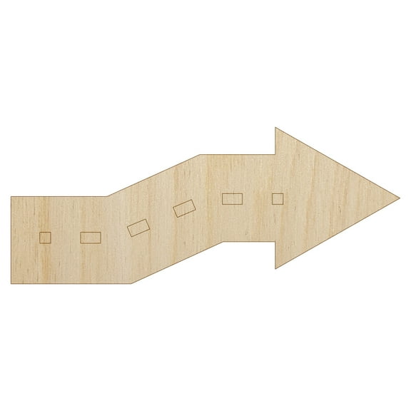 Cute Crooked Arrow Wood Shape Unfinished Piece Cutout Craft DIY Projects - 4.70 Inch Size - 1/8 Inch Thick