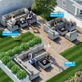 thumbnail image 7 of 7-Piece Patio Furniture Set, Outdoor Patio Furniture with Thick Cushions, Modular Patio Sofa, Dual-Strand Wicker Rattan, Rust-Resistant Frame, Backyard Furniture for Garden, Deck, Grey, 7 of 7