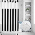 thumbnail image 4 of No Hook Shower Curtain with Built-in Rings - Black and White Striped Pattern Washable Waterproof Fabric Bathroom Curtains for Hotel,Rentals, Stall 36 X 78 Inch , Minimalist, 4 of 9