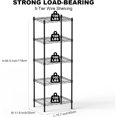 thumbnail image 3 of Cotiro 5-Tier Strong Storage Shelving Unit,Hollow Metal Wire Shelf with Anti-Sleep Feet,Indoor,Bathroom Black, 3 of 9