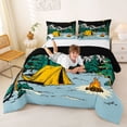 thumbnail image 3 of Catabedysis Starry Camping Full Size Comforter Sets,Bear Tent Print Bedding Comforter Set For Boys,Multicolor,Black Reversible,3pcs,1 Comforter and 2 Pillowcases, 3 of 7