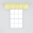 thumbnail image 2 of Ambesonne Floral Valance Pack of 2, Geometric Monochrome Flowers, 54"X12", White and Pastel Yellow, 2 of 3
