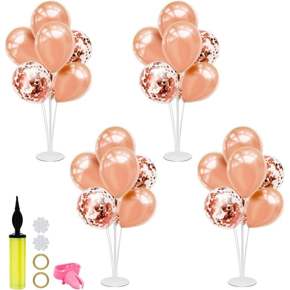 Gold Party Decorations Balloon Stand Centerpiece Table Decorations for Birthday Bridal Shower Graduation Wedding Anniversary Engagement Mother's Day Father's Day New Years 2025(Gold set4)