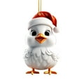 thumbnail image 2 of Begzeat 2024 Cute Cartoon Rooster Hanging Pendant, 1pc Acrylic Chick Ornament with Santa Hat for Car Interior, Lifelike Chicken for Christmas Tree Hanging Decoration Window Wall Home Cute Animal (E), 2 of 9
