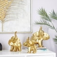 thumbnail image 2 of 12", 11", 8"H Gold Porcelain Ceramic Elephant Sculpture, by DecMode (3 Count), 2 of 8