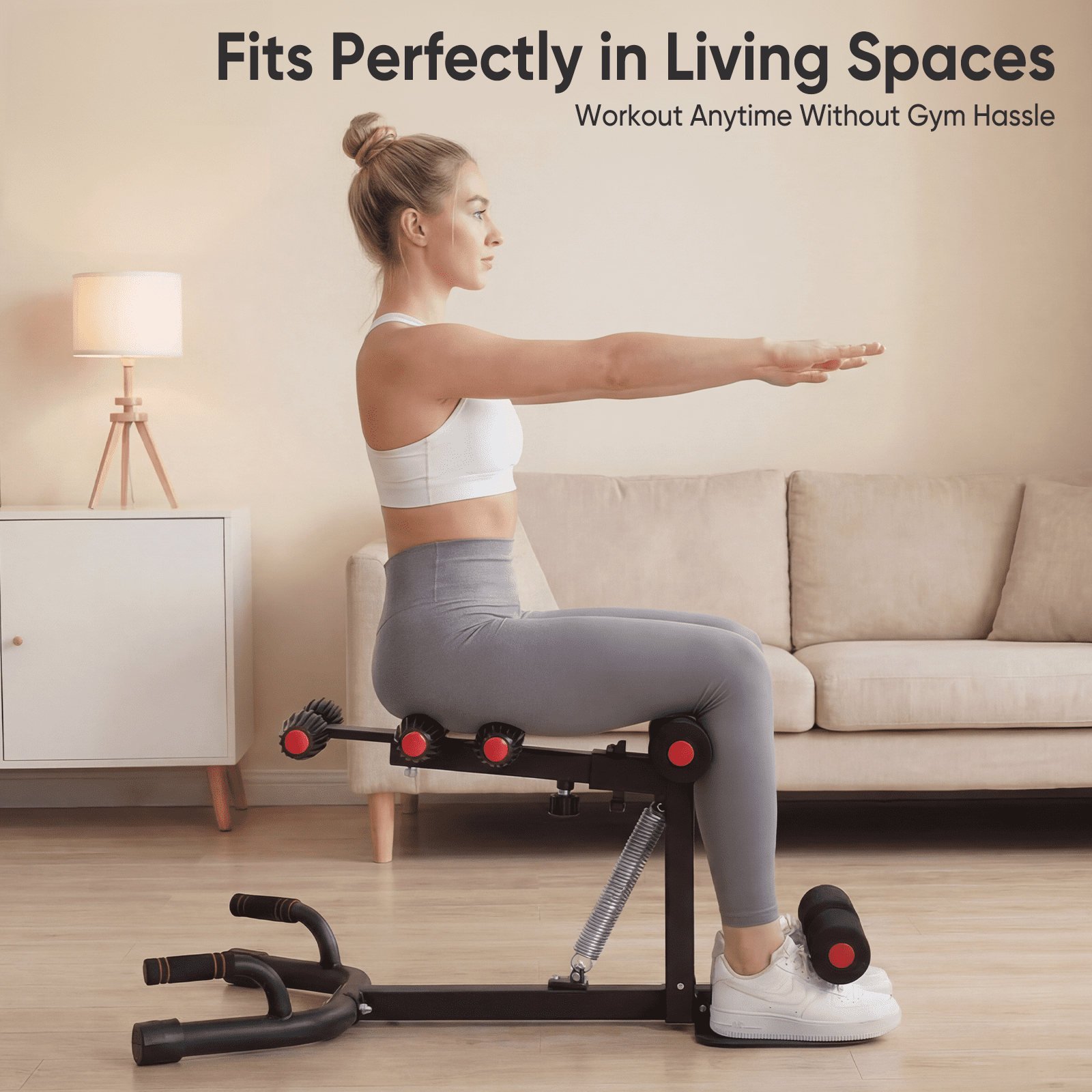 EDX Deep Squat Machine for Women, Adjustable Glutes Trainer, Core & Leg Workout Equipment with Push Up Board for Home Gym