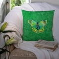 thumbnail image 3 of Carolines Treasures 8863PW1414 Butterfly Green on Green   Canvas Fabric Decorative Pillow 14Hx14W multicolor, 3 of 4