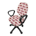 thumbnail image 2 of SCRAWLGOD 2 PCS Anti-Dust Cover for Office Chair Seat Comfy Non-Slip Desk Chair Seat Protector Breathable Stain Resistant Gaming Chair Slipcovers, Love Spots Stripe Red Pink White, 2 of 7