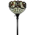 thumbnail image 5 of 62" Beige Torchiere Floor Lamp With Red And White Flowers Glass Dome Shade, 5 of 9
