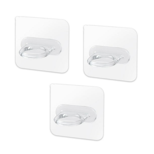 Injueey Perchas para abrigos de pared, ganchos transparentes autoadhesivos para cocina de 2kg, soportes para toallas de baño, organizadores de puerta Almacenamiento y organización del hogar 3 piezas Injueey HA009906-02