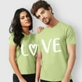 thumbnail image 2 of Baqcunre Valentine'S Day Shirts For Women Men And Women With With Love Printed Couple T Shirt Short Sleeve Top(Green XS-4XL),Womens Tops Graphic Tees For Women Shirts For Women Womens Tops, 2 of 6
