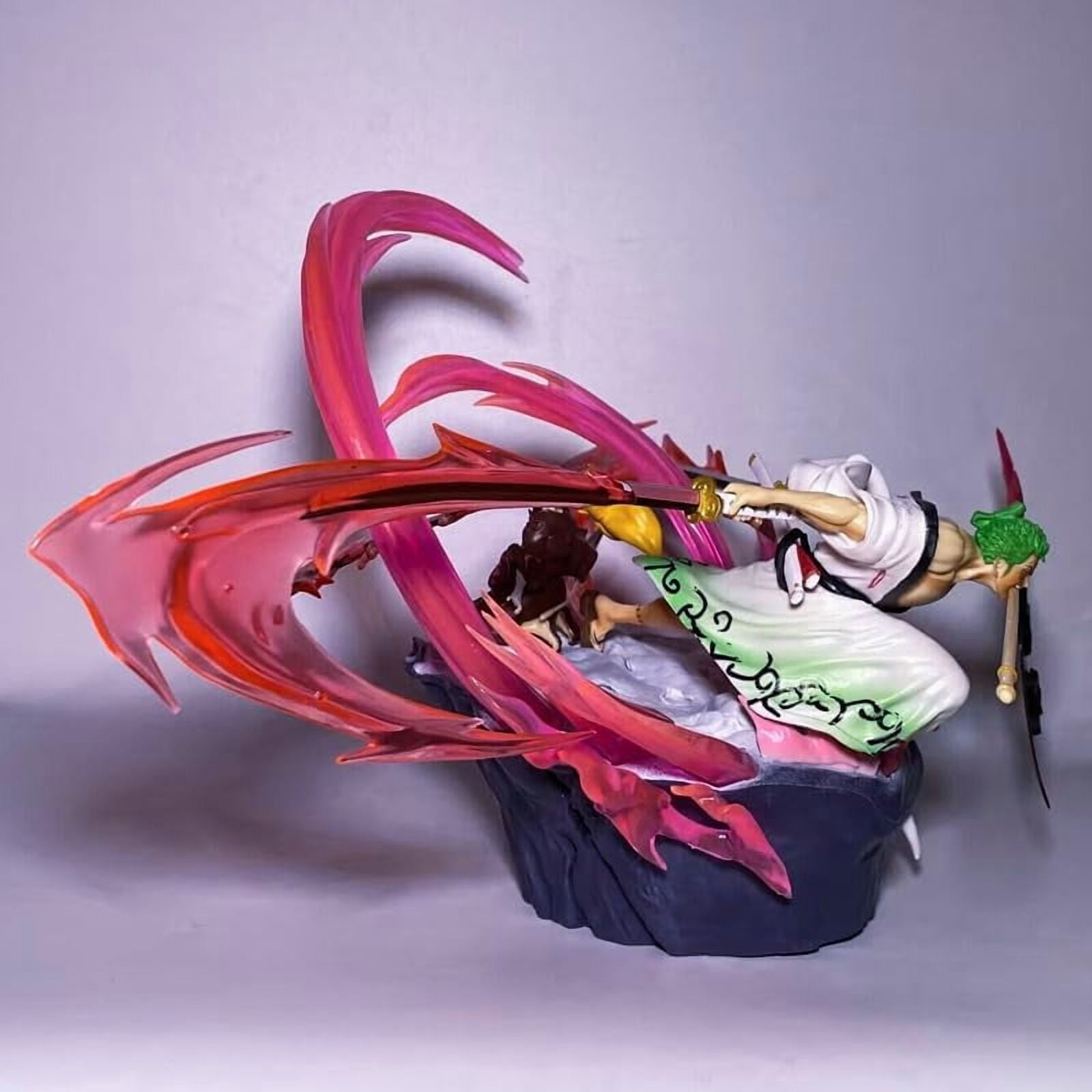 Zoro Figure Battling Killer Three Swords Zoro Anime Figures 24cm/9.4inch Handmade PVC Anime Game Character Model Statue Collectible Craft Gift