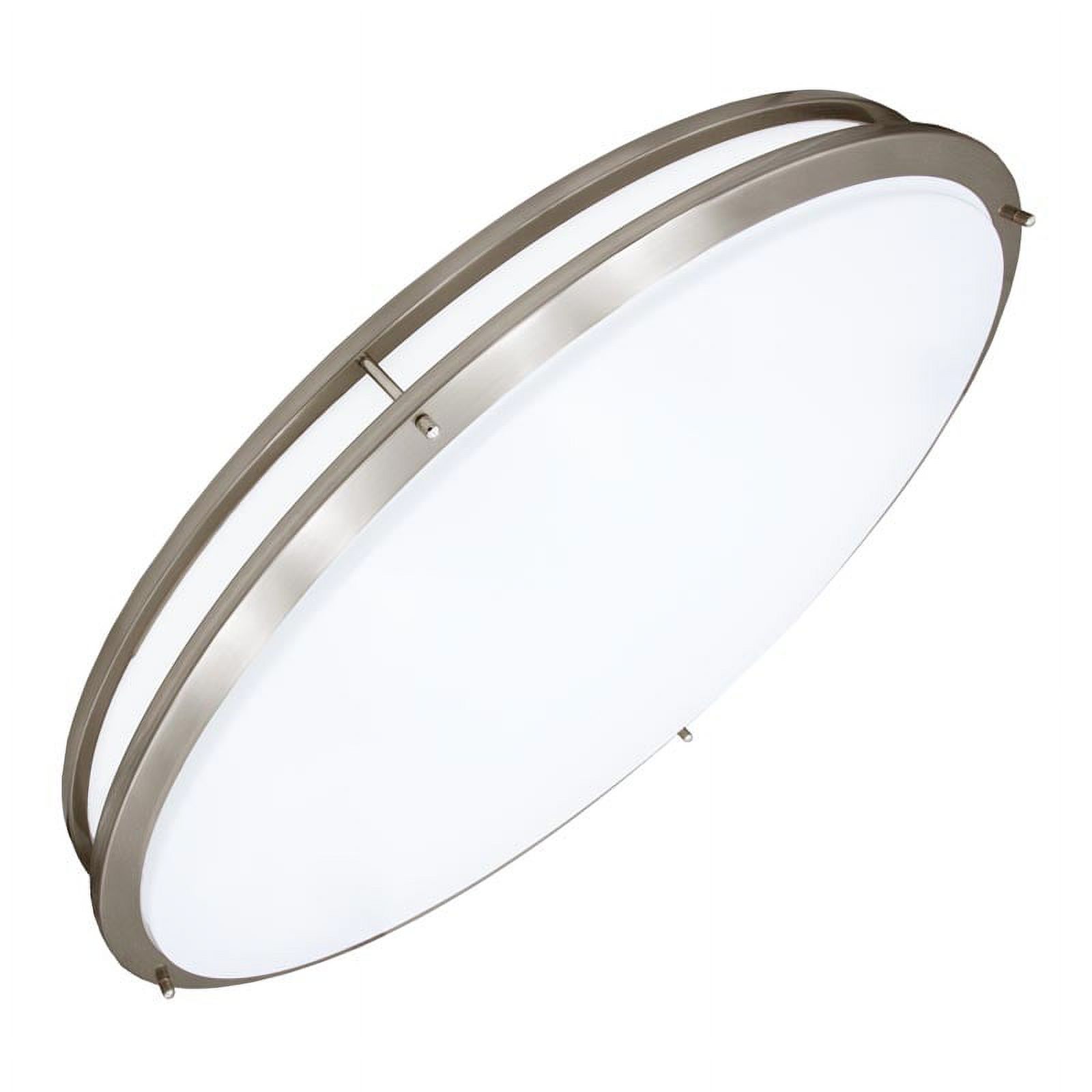 Maxxima 32” 3 CCT Oval Satin Nickel LED Ceiling Mount Light Fixture, Color Selectable 3000K-5000K, 5500 Lumens, Dimmable