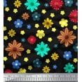 thumbnail image 1 of Soimoi Rayon Fabric Colorful Flowers Clip Art Printed Craft Fabric by the Yard 42 Inch Wide, 1 of 3