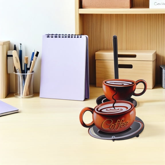 OUNONA Iron Paper Towel Holder with Coffee Themed Design for Kitchen Tissue and Napkin Storage