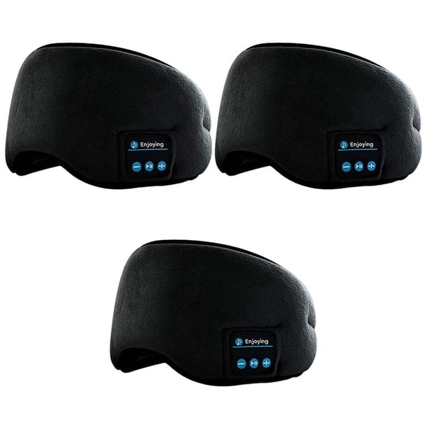 3X Auriculares para Dormir Máscara de Ojos Con Bluetooth, Auriculares Inalámbricos Con Bluetooth 5.0 Auriculares para Dormir para Viajes de Música Máscara para Dormir