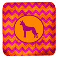 thumbnail image 1 of Pharaoh Hound Chevron Pink And Orange Foam Coasters, Set Of 4, 1 of 1