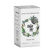 Scottish Breakfast Pure Black Tea, Pyramid Sachet Tea Bags, High Caffeine, Strong Black Tea for Morning, Unflavored - 16 Cups | The Spice Hut, First Sip of Tea