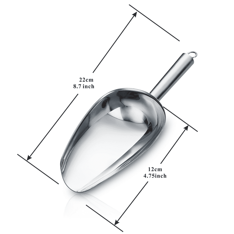  Metal Ice Scoop 6 Oz，Kitchen Ice Scooper for Ice Maker, Small  Food Scoops for Bar Party Wedding Pet Dog Food, Stainless Steel Silver:  Home & Kitchen