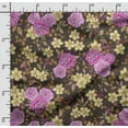 thumbnail image 2 of Soimoi Chinese Floral Print, Velvet Fabric, Decor Sewing Fabric by The Yard 54 Inch Wide,Decorative Fabric for Upholstery and Home Accents, Purple, 2 of 5