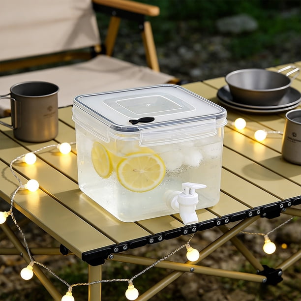 Dispensador de agua de plástico de gran capacidad de 3,2 L o 4,2 L, dispensador de bebidas con grifo, recipiente para hielo y zumos de limón con tapa, tetera de frutas, cubo para bebidas de leche y li