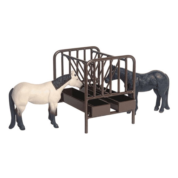 Little Buster Toys, Priefert Pasture Horse Feeder & Quarter Horse Bundle Figures