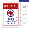 thumbnail image 3 of No Lifeguard On Duty Pool Sign,, 3 of 8