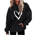 thumbnail image 2 of Valentines Day Sweatshirts For Women Trends Casual Valentines Love Heart Graphic Printing Tops Loose Long Sleeve Oversized Tops Hoodie Sweatshirts Black L, 2 of 5