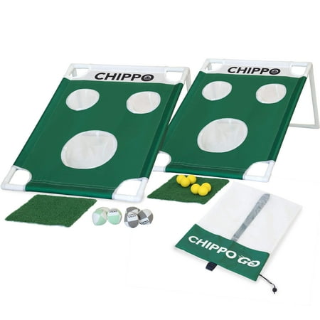 Chippo GO - Portable 2-in-1 Chip & Toss Golf Game – Backyard Golf Chipping Game Set - Lawn, Beach & Tailgate (2 Targets, Mats, Foam Balls, Chippo Sacks, Carry Bag) – Fun Outdoor Game for Families