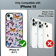 thumbnail image 6 of Anniamy Magnetic for iPhone 13 Case, [Compatible with MagSafe] Cute Colorful Butterfly Design Phone Case with Screen Protector Hard PC+Soft TPU Bumper Protective Cover for Women, 6 of 7