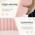 thumbnail image 3 of Lacoo Modern Vanity Chair with Back, Teddy Velvet Desk Chair for Bedroom, Living Room or Study,Small Office Chair,Pink, 3 of 6