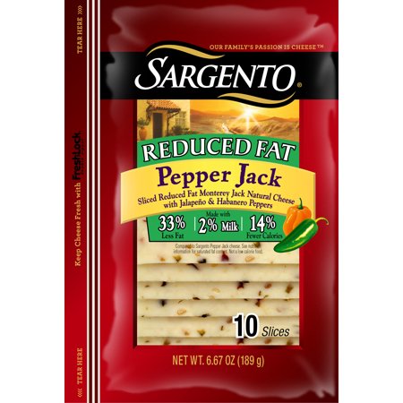 Sargento® Sliced Reduced Fat Pepper Jack Cheese, 10 slices - Walmart.com