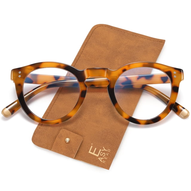 Gafas con bloqueo de luz azul, fáciles de leer, retro, redondas, para mujer