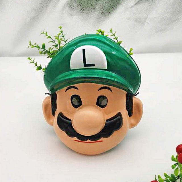 Figuras clásicas de anime para niños de Super Mario Bros, máscara de fiesta de Mario Luigi de PVC, máscara festiva de Halloween, juguetes para niños, regalos de cumpleaños