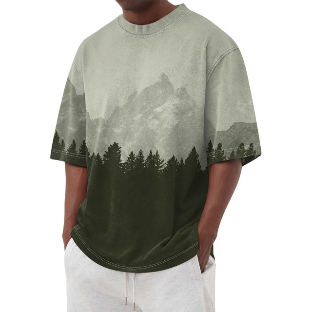Summer Men's Popular T-shirt Printed Round Neck Short Sleeve T-shirt 4XL
