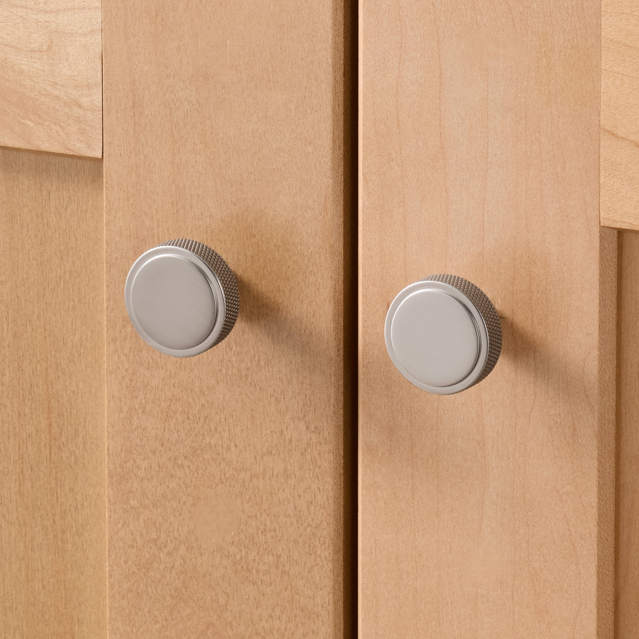 Better Homes & Gardens 1.18" Knurled Knob, 2 Pack, Brushed Nickel