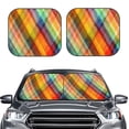 thumbnail image 2 of Balery 2 Piece Abstract Watercolors Tartan Car Windshield Sun Shade|Foldable Front Windshield Shade for Car Front Window for Most Sedans SUV Truck-Medium, 2 of 7