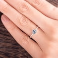 thumbnail image 4 of Ratan Gems Round Blue Aquamarine Engagement Ring, 2.9 ct Sterling Silver, 4 of 6
