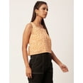 thumbnail image 2 of Moomaya Printed Cotton Crop Top For Women, Sleeveless Square Neck Summer Top, 2 of 8