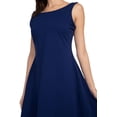 thumbnail image 2 of YELETE Lady's Sleeveless Comb-Cotton A-Line Dress with Pockets, Navy L, 2 of 4