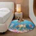 thumbnail image 2 of Turtle Coastal Round Area Rug 3Ft Washable Small Circle Rugs for Kitchen Entryway, Nautical Ocean Summer Beach Coral Octopus Non-Slip Carpet Floor Mats Indoor Outdoor Carpet Runner Home Decor, 2 of 8