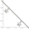 thumbnail image 2 of 7mm 925 Sterling Silver Sea shell Nautical Starfish Dangles Plus 1 Inch Extension Anklet 10 Inch Anklet for Women, 2 of 2
