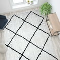 thumbnail image 3 of BizChair Shag Style Diamond Trellis Area Rug - 8' x 10' - Ivory, 3 of 8