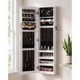 thumbnail image 2 of Skyhill Jewelry Cabinet,40in Jewelry Armoire Organizer,Mirror without borders,Door or Wall Mounted（White）, 2 of 9