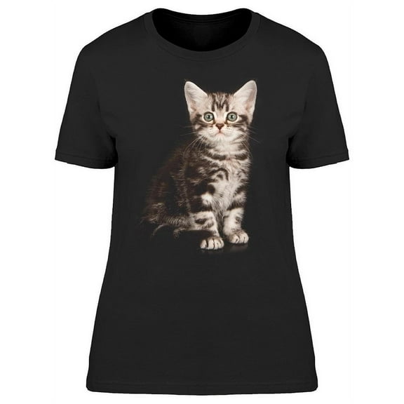 Sitting Shorthair Cat T-Shirt Women -Image by Shutterstock, Female XX-Large