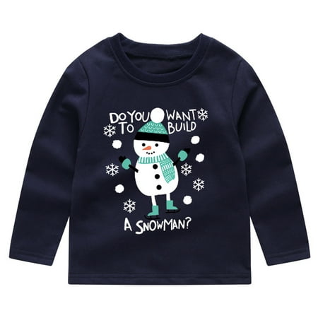 

DENGDENG Toddler Baby Boy Girl Long Sleeve Pullover Snowman Sweatshirt Crewneck Outfit 6M-4Y