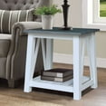 thumbnail image 2 of Surrey Solid Wood Side Table with Shelf in White/Heather Gray, 2 of 5