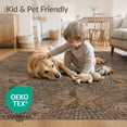 thumbnail image 4 of ODIKA 2'x3' Washable Doormat Non-Slip, Low Pile Vintage Grain Distressed Circle Farmhouse Plank Earthy Cowboy Flowing Dynamic for Entryway, Kitchen, Laundry Room, 4 of 7