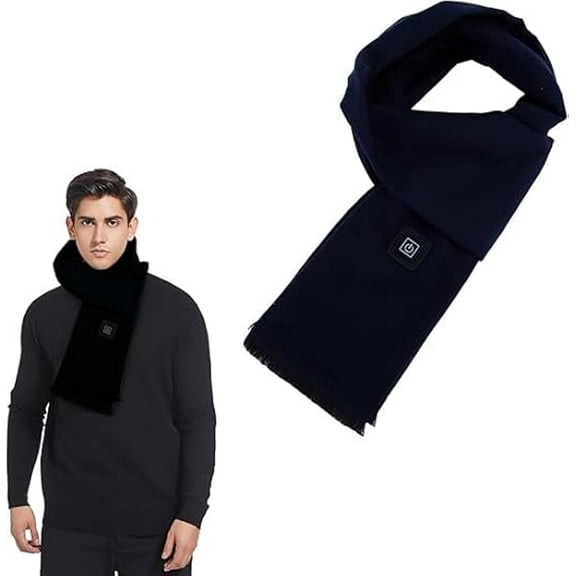 Heated Scarf for Women Men,3 Temperature Adjustable Electric Neck Warmer,Rechargeable Winter Scarf(Black)