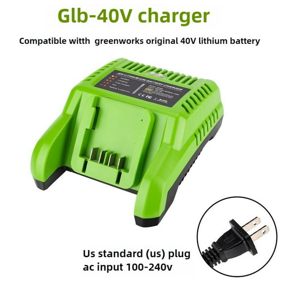 Batería de reemplazo + cargador p/ Greenworks 40V, comp. con herramientas eléctricas Greenworks G-MAX 6.0Ah 40V: 29462, 29252, 20202, 22262, 25312, 25322, 20642, 22272, 27062, 21242 (solo 1 cargador)